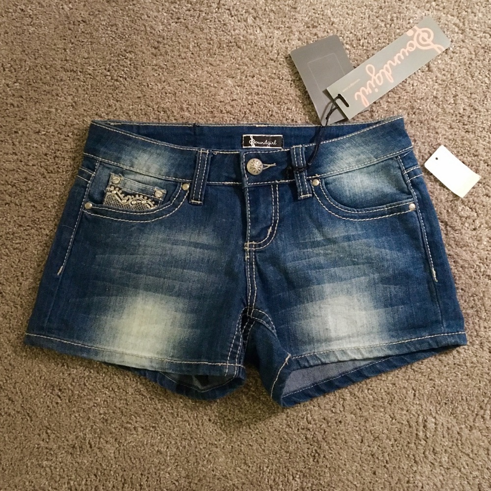 Denim shorts with bling